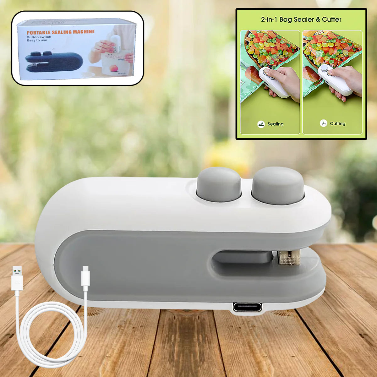 Mini Bag Sealer 2 In 1 Seal&Cutter Heat Sealers